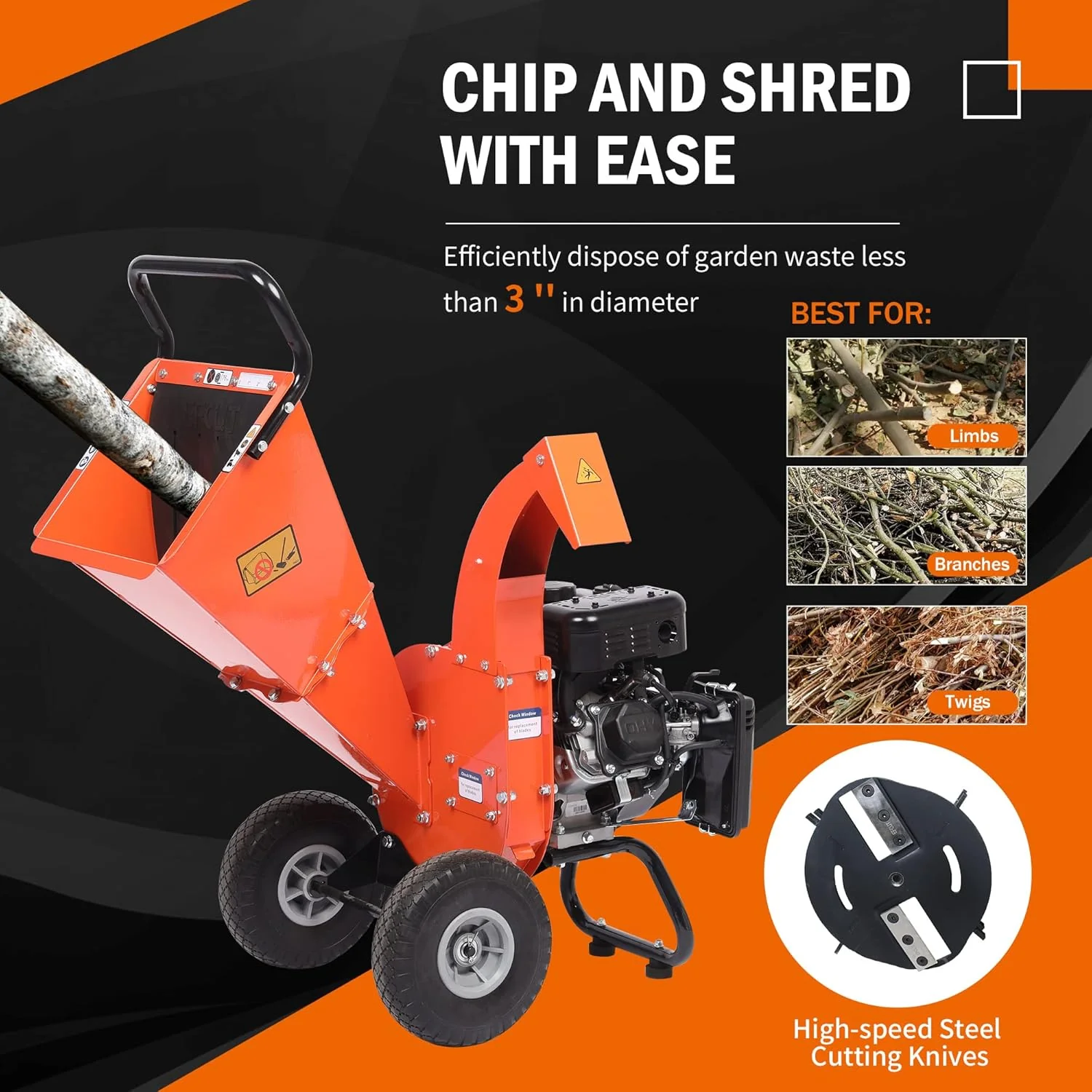 EFCUT C30 LITE Wood Chipper 3" Horizontal 7HP 212cc 4-stroke Gas-Powered (C30LITE) - Image 5