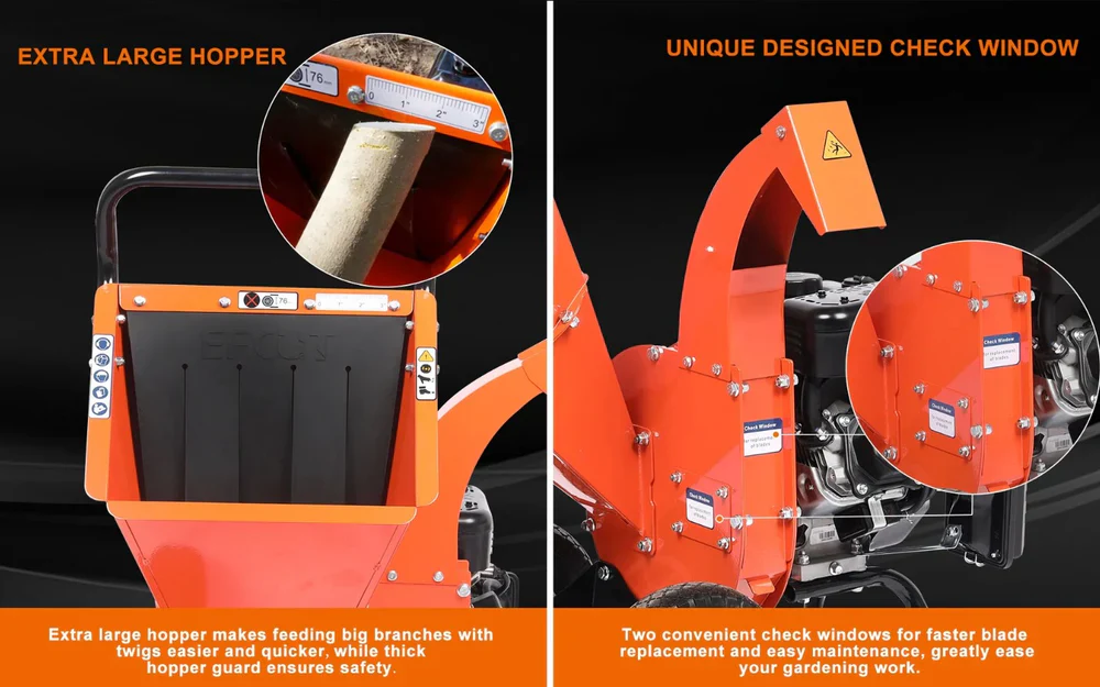 EFCUT C30 LITE Wood Chipper 3" Horizontal 7HP 212cc 4-stroke Gas-Powered (C30LITE) - Image 7