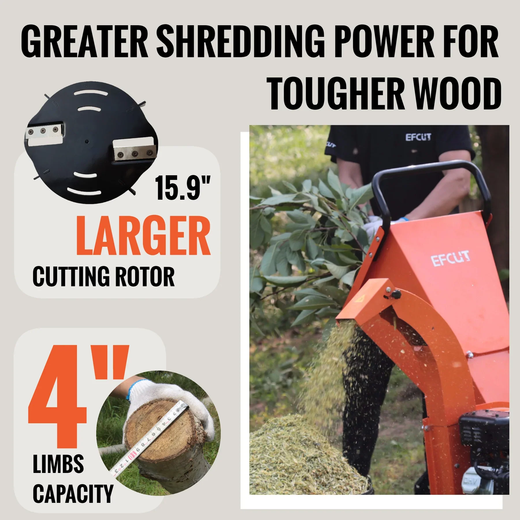 EFCUT Wood Chipper 4" Shredder Mulcher 9 HP 274cc Gas Powered (C40) - Image 6