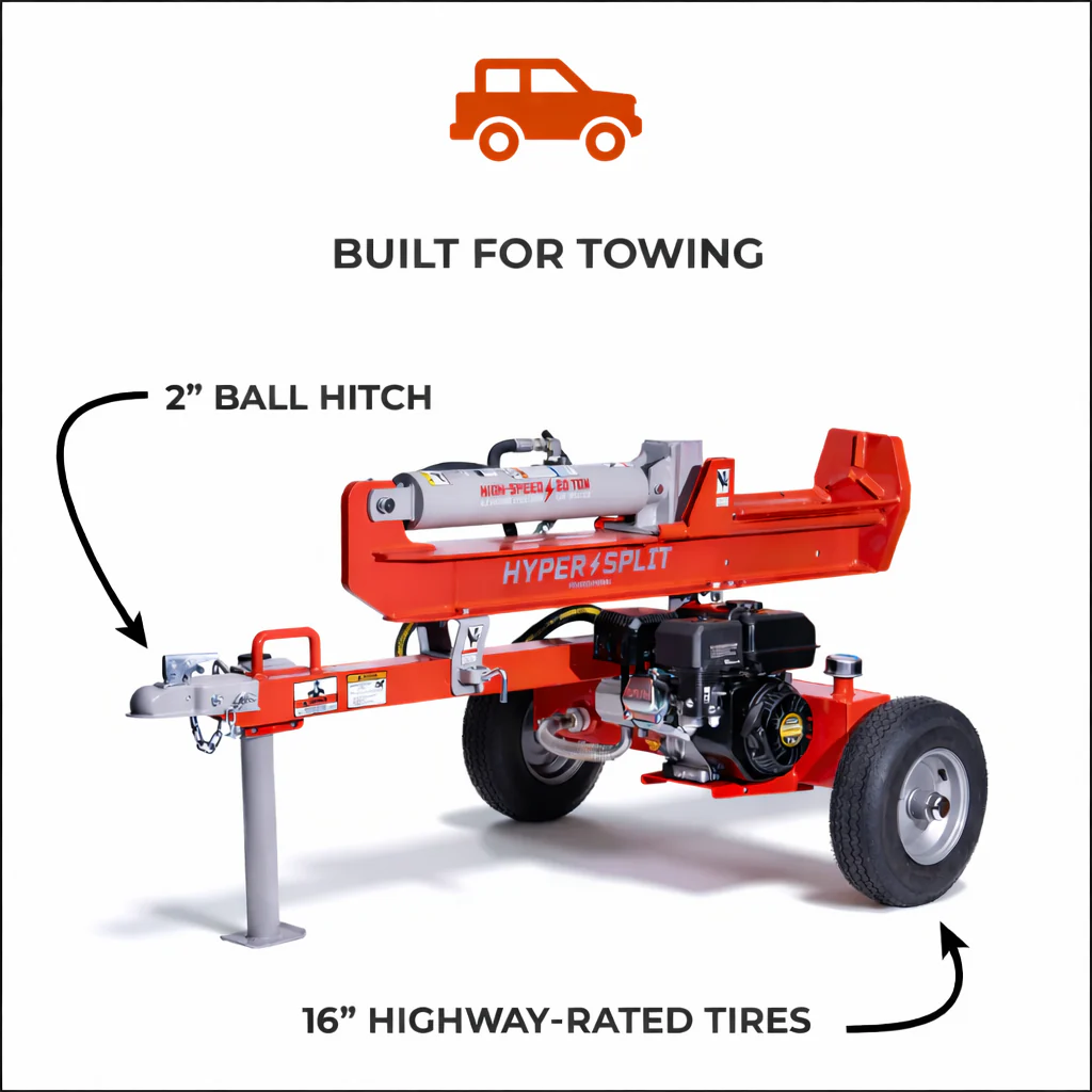 HyperSplit Log Splitter 20 Ton Vertical/Horizontal 7 HP Rato 212cc Engine (33-267) - Image 6