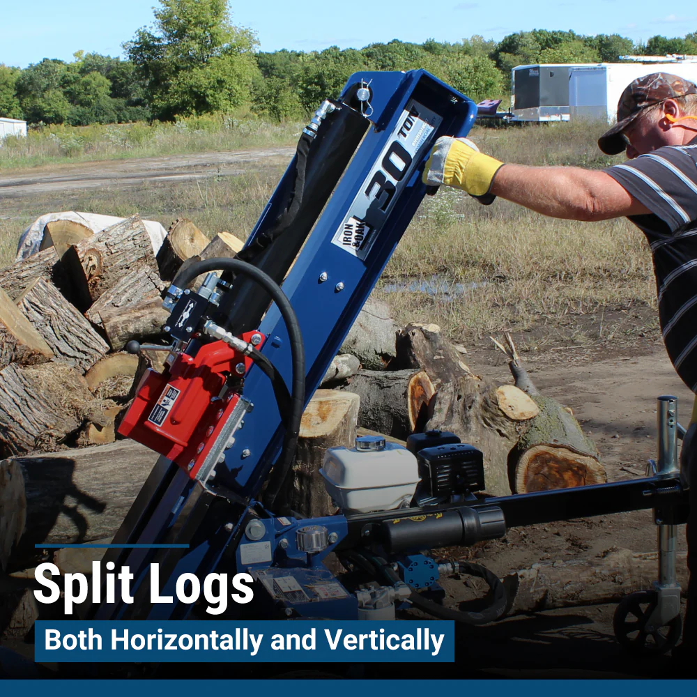 Iron & Oak 30 Ton Vertical Horizontal Log Splitter Torsion Axle (BHVH3018GXT) - Image 3