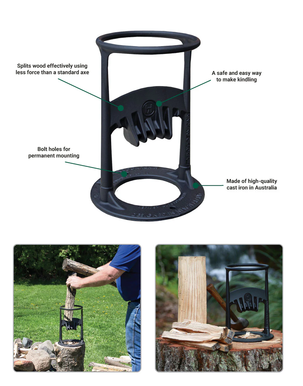 Kindling Cracker® Cast Iron Wood Splitter (BR1000) - Image 5
