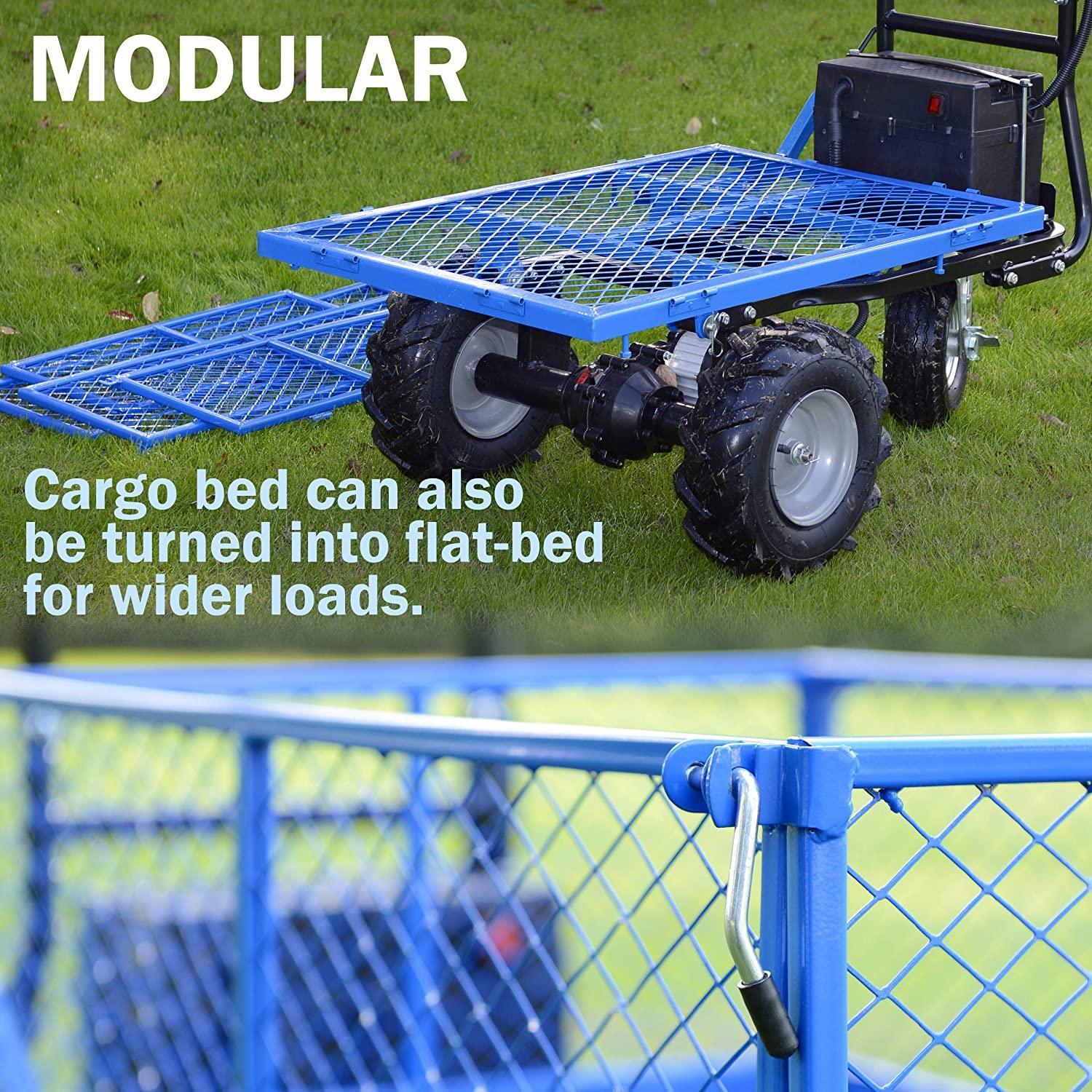 Landworks 48V 500 lb Working Capacity Self-Propelled Electric Wheelbarrow Utility Wagon Garden Cart (GUO010) - Image 7