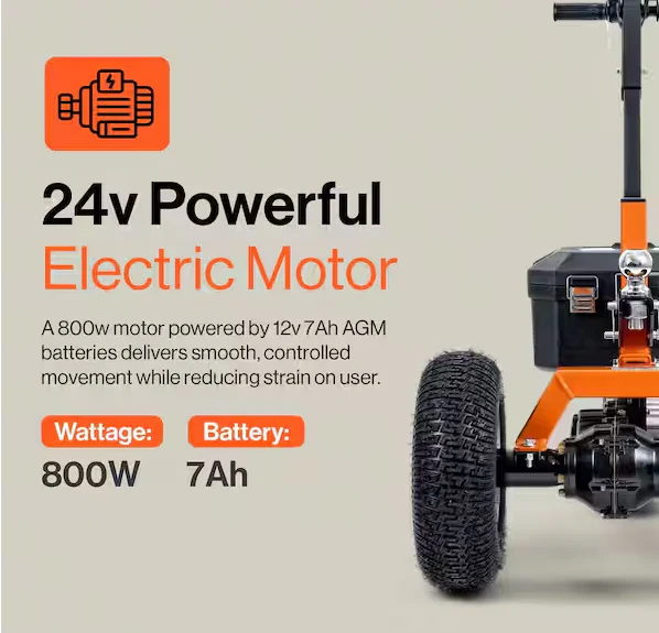 SuperHandy 800W 24V Electric Trailer Dolly 2" Ball Mount 2800 Capacity (GUO137) - Image 3