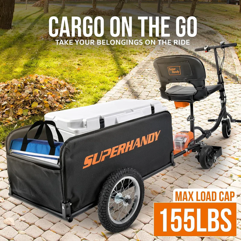 SuperHandy Foldable Follow Behind Wagon 155 lbs Capacity Compatible (GUT157) - Image 4