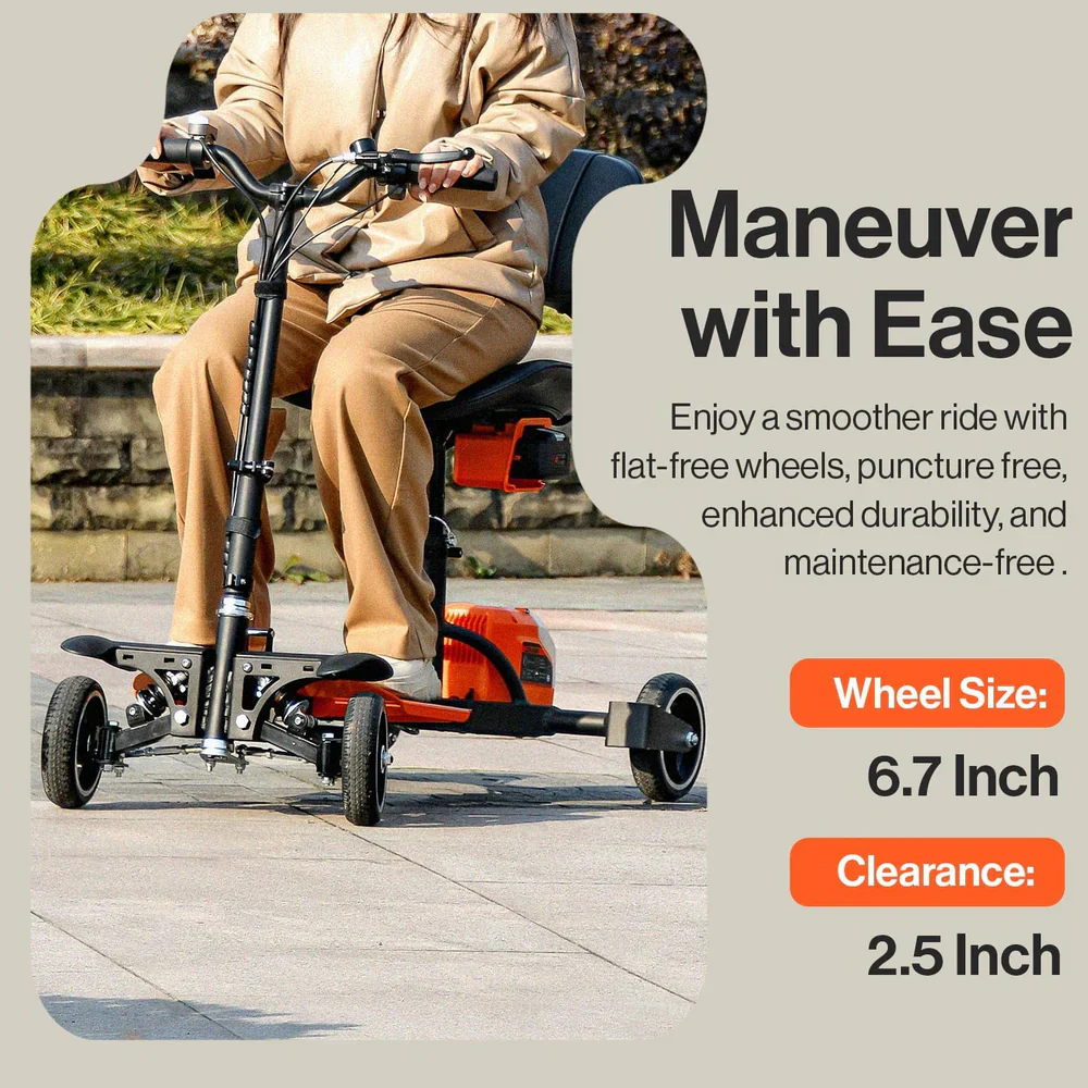 SuperHandy (GUT164) (GUT165) Passport Pro Mobility Scooter - Foldable, 48V 2Ah, 330lbs Load - Image 4