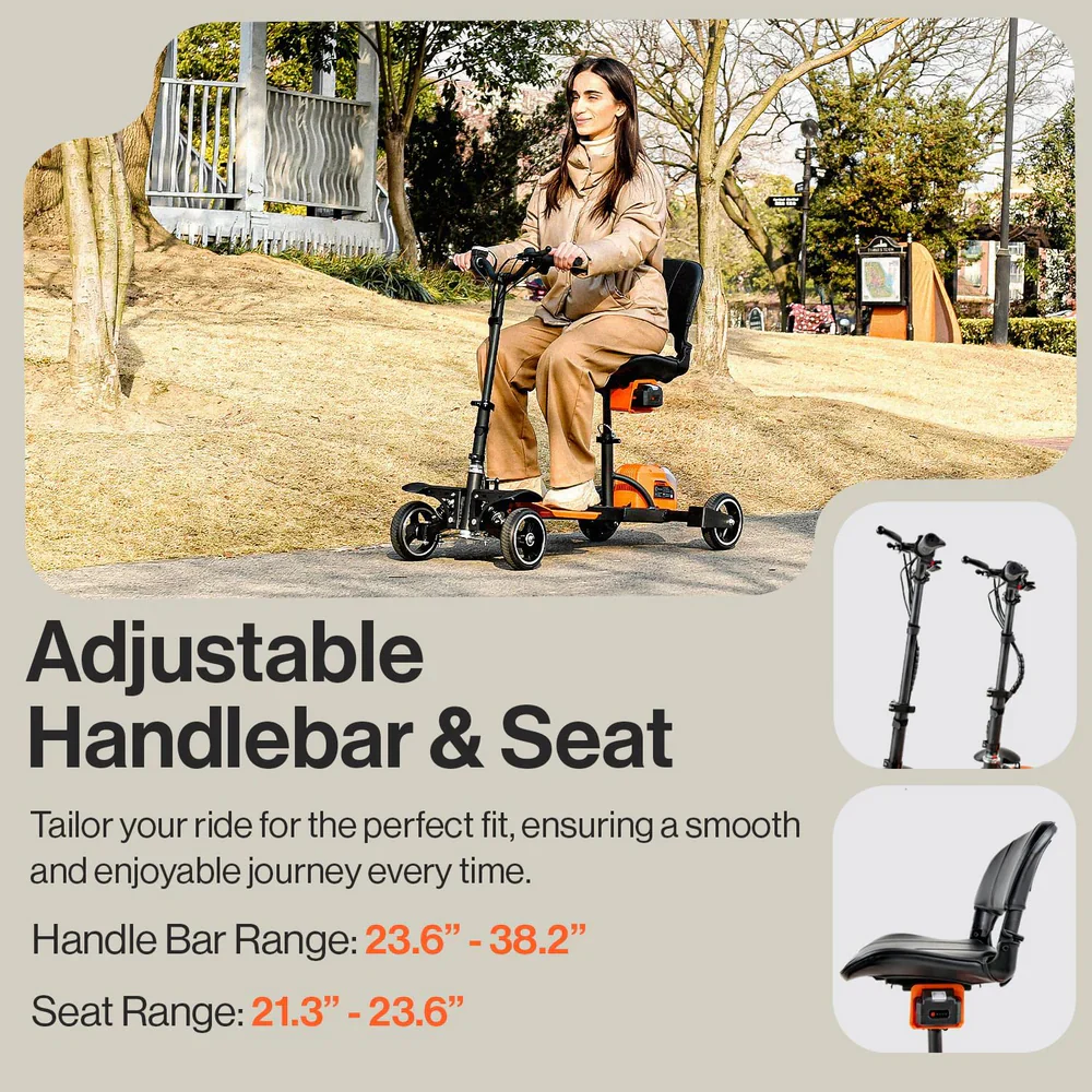 SuperHandy (GUT164) (GUT165) Passport Pro Mobility Scooter - Foldable, 48V 2Ah, 330lbs Load - Image 6
